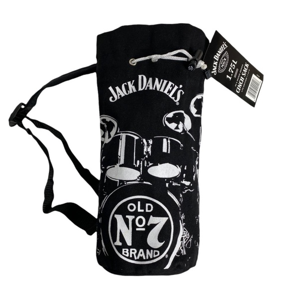 NWT Jack Daniels Cinch Sack Bottle Holder Music Series Drum Kit & 2 Glasses - Picture 9 of 16
